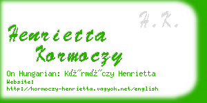 henrietta kormoczy business card
